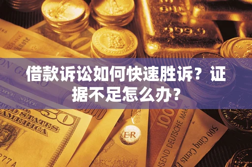 济南借款诉讼如何快速胜诉？证据不足怎么办？